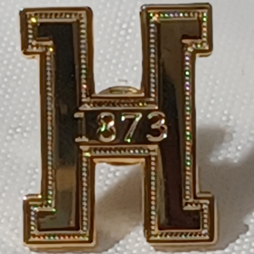 H 1873 GOLD TONE TAG PIN